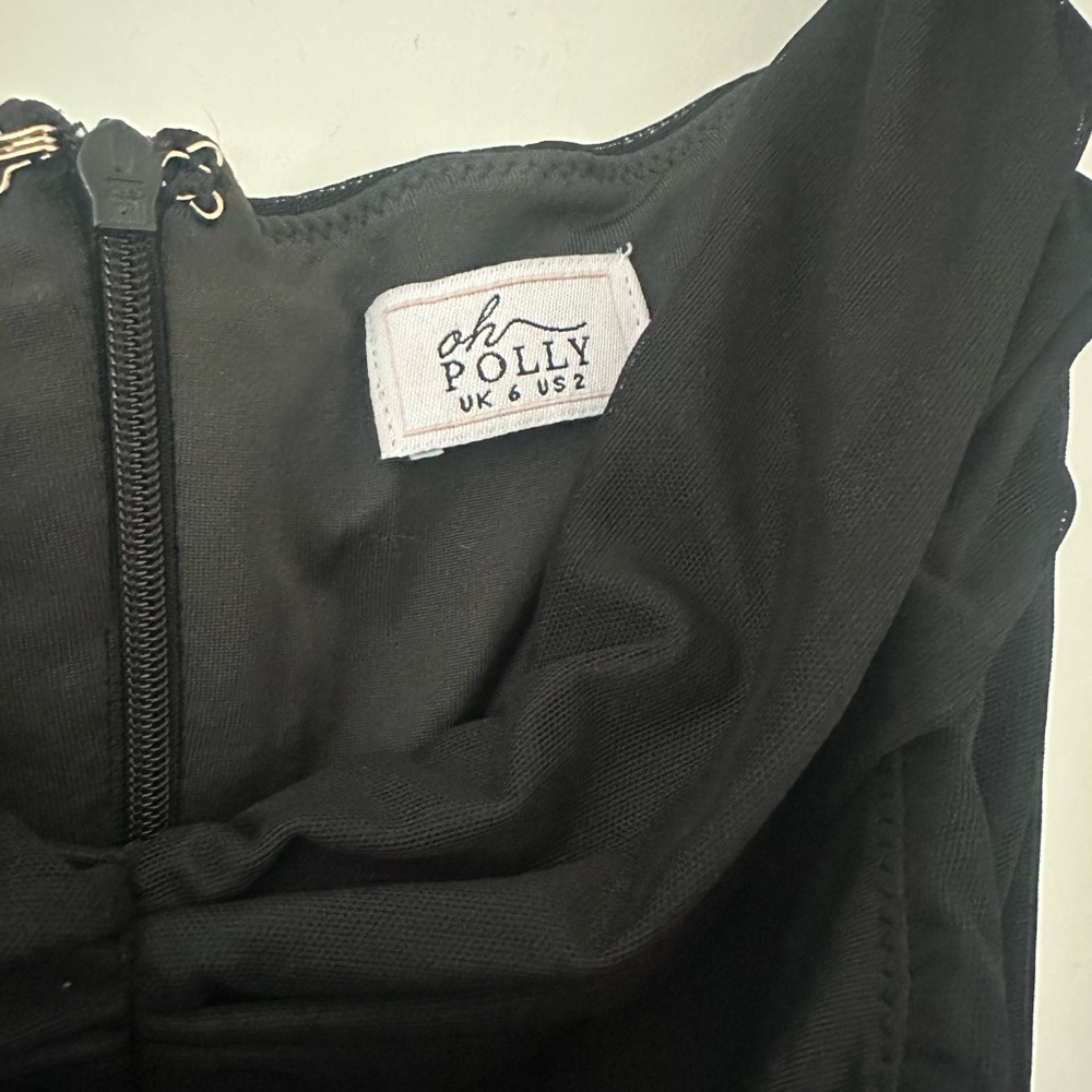 Oh Polly Black Long Sleeve Dress with Mesh Detail - Picture 2 of 2